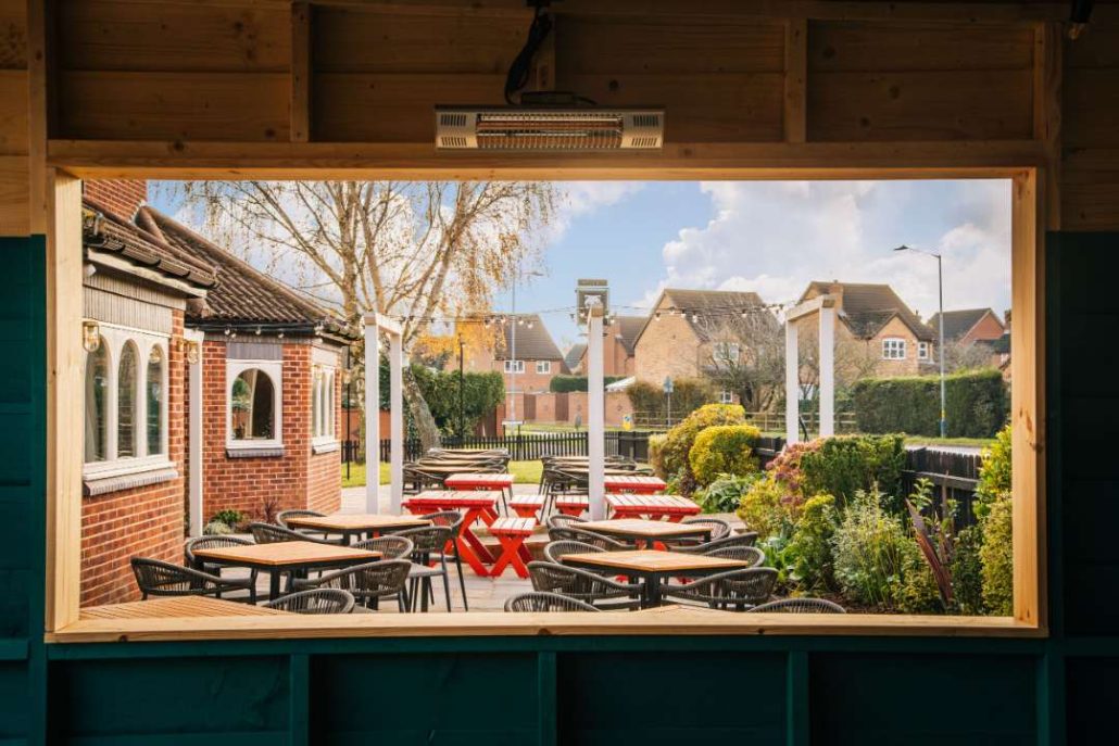 Outside dining in pub garden