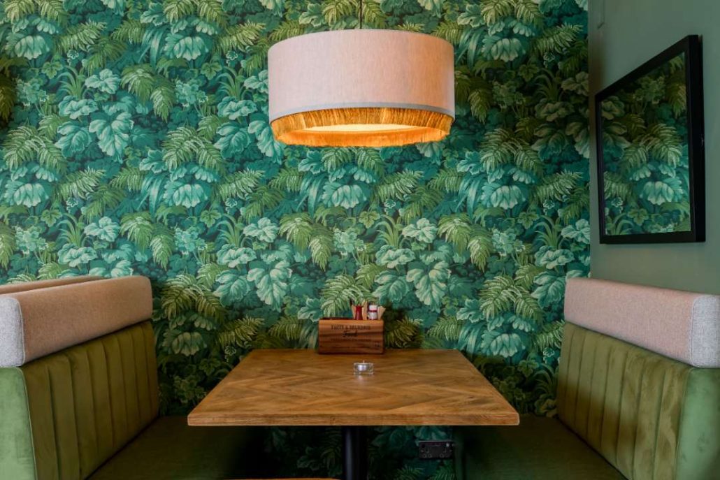 Booth dining table at The Bear